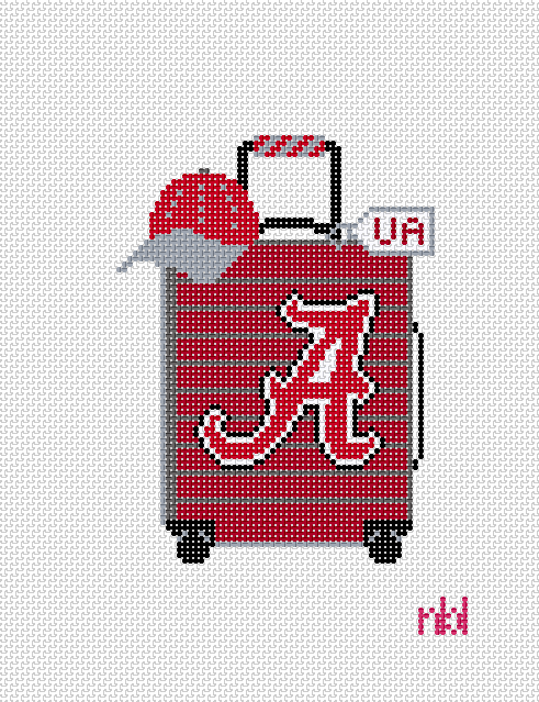 Alabama Travel Suitcase Needlepoint Canvas - Needlepoint by Laura