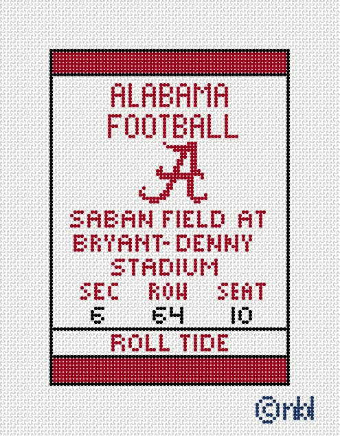 Alabama Football Ticket 5x7