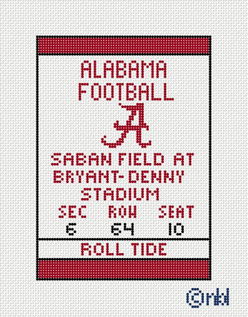 Alabama Football Ticket 5x7 - 0