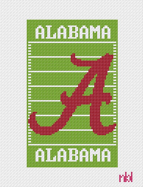 Alabama Football Field Mini Flag Kit - Needlepoint by Laura