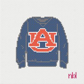 Auburn Sweatshirt Needlepoint Canvas Blue