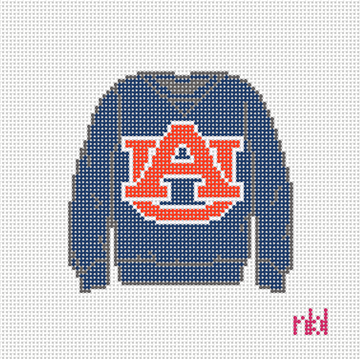 Auburn Sweatshirt Needlepoint Canvas Blue