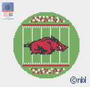 Arkansas Football Field Round Canvas-1