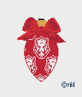 Arkansas On Repeat Bow Light Bulb 18 Mesh Needlepoint Canvas, 3x4.75