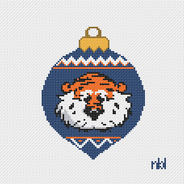 Aubie Christmas Ball Needlepoint Canvas | Auburn University - 0