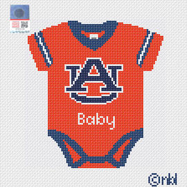 Auburn Baby Onesie Needlepoint Canvas