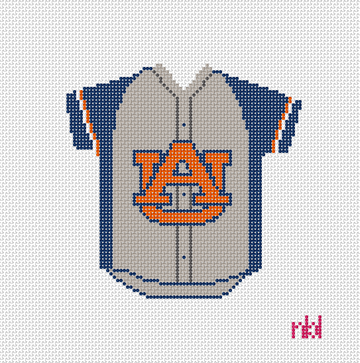 Auburn Baseball Jersey Needlepoint Canvas