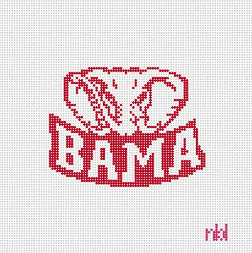 ALABAMA ELEPHANT 4 by 4 - Needlepoint by Laura