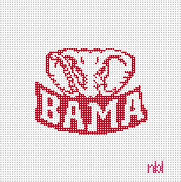 ALABAMA ELEPHANT 4 by 4 - Needlepoint by Laura