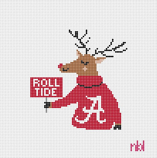 Alabama Reindeer - Needlepoint by Laura