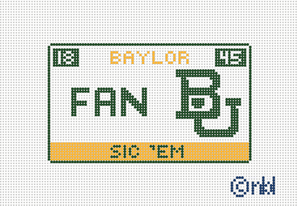 Baylor License Plate- FAN