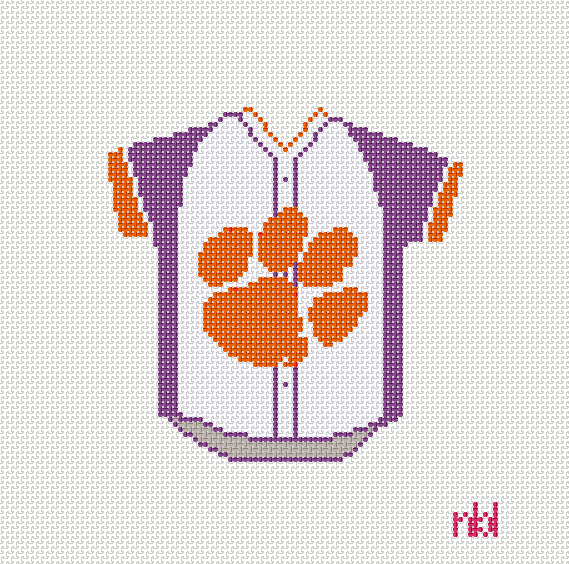 Clemson Baseball Jersey Needlepoint Canvas
