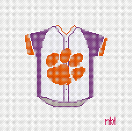 Clemson Baseball Jersey Needlepoint Canvas