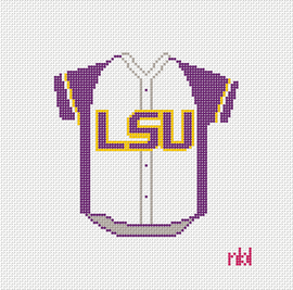 LSU Baseball Jersey Needlepoint Canvas