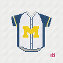 Michigan Baseball Jersey Needlepoint Canvas-1