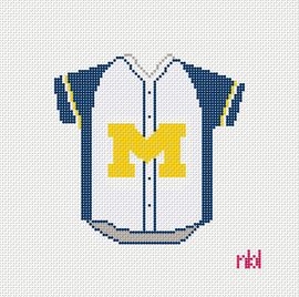 Michigan Baseball Jersey Needlepoint Canvas