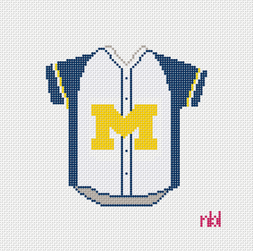 Michigan Baseball Jersey Needlepoint Canvas