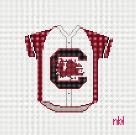 South Carolina Baseball Jersey Needlepoint Canvas