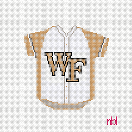 Wake Forest Baseball Jersey Needlepoint Canvas