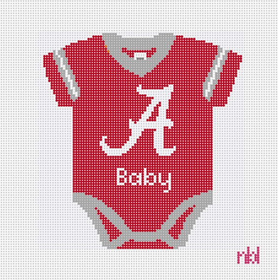 Alabama Baby Onesie Needlepoint Canvas - Needlepoint by Laura