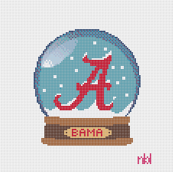 Alabama Snow Globe - Needlepoint by Laura