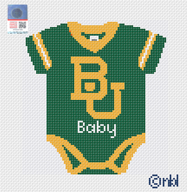 Baylor Baby Onesie Needlepoint Canvas
