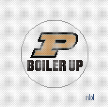 Purdue Boiler Up logo round 18 mesh