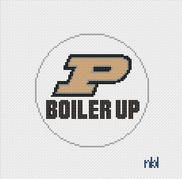 Purdue Boiler Up logo round 18 mesh