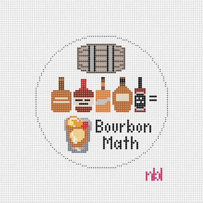 Bourbon Math Canvas - Needlepoint by Laura