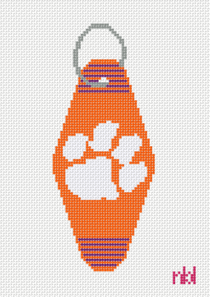 Clemson Vintage Hotel Key Canvas - Needlepoint by Laura