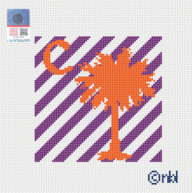 Clemson Stripe Needlepoint Canvas