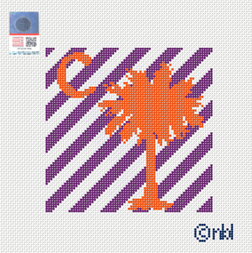 Clemson Stripe Needlepoint Canvas