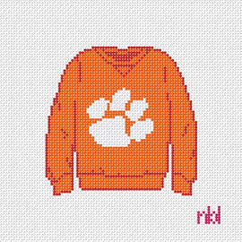 Clemson Sweatshirt Needlepoint Canvas - Needlepoint by Laura