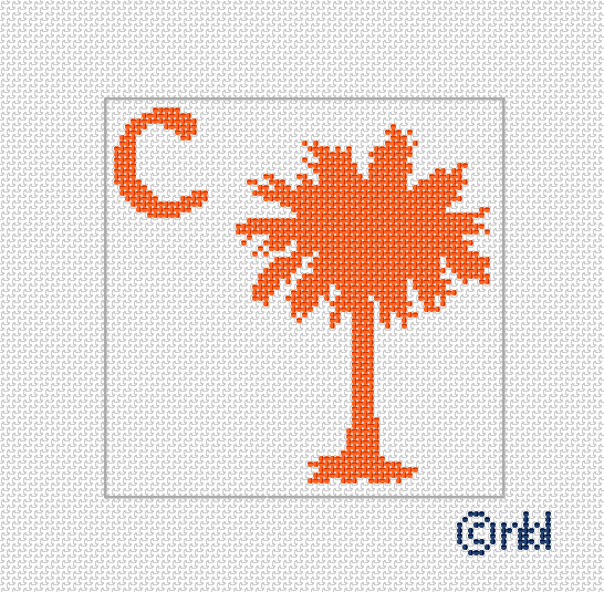 Clemson Needlepoint Canvas- 4 inch square