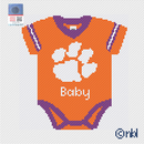 Clemson Baby Onesie Needlepoint Canvas-1