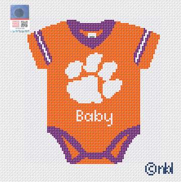 Clemson Baby Onesie Needlepoint Canvas