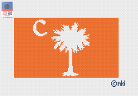 Clemson Palm Purse Insert- 18 mesh