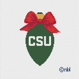 Colorado State Christmas Bow Light Bulb Red