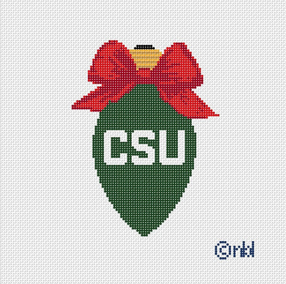 Colorado State Christmas Bow Light Bulb Red