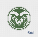 Colorado State Logo Round Needlepoint Canvas-1