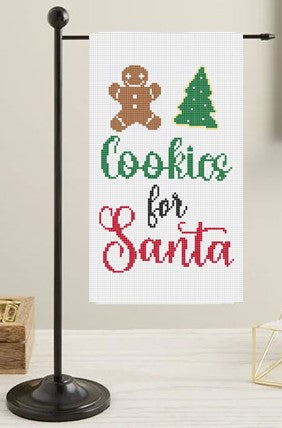 Cookies for Santa Mini Flag Kit - Needlepoint by Laura