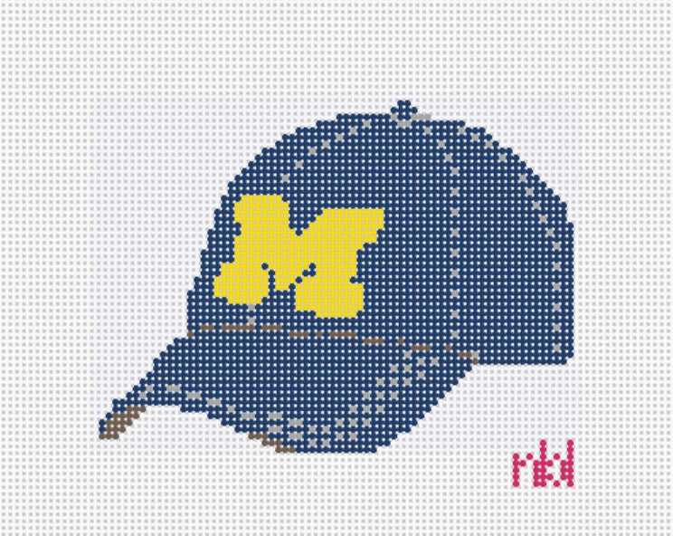Michigan Baseball Cap - Needlepoint by Laura