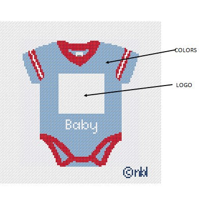 Design your own Baby Onesie Needlepoint Canvas