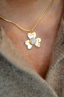 Brady Clover Bezel - Snake Chain - 18k Plated Necklace-2