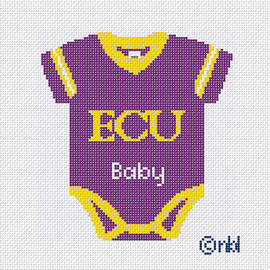 ECU Baby Onesie Needlepoint Canvas