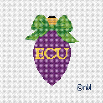 ECU Christmas Bow Light Bulb Green