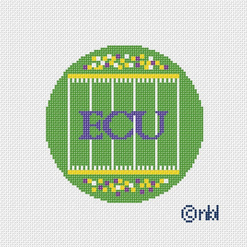 ECU Football Field Round Canvas