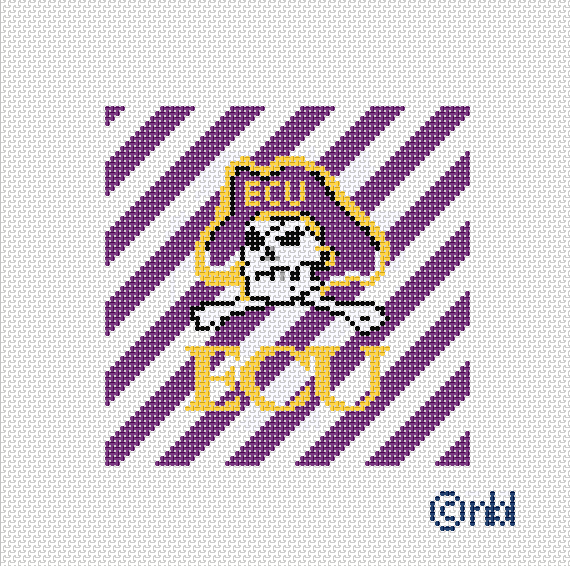 ECU Stripe Needlepoint Canvas