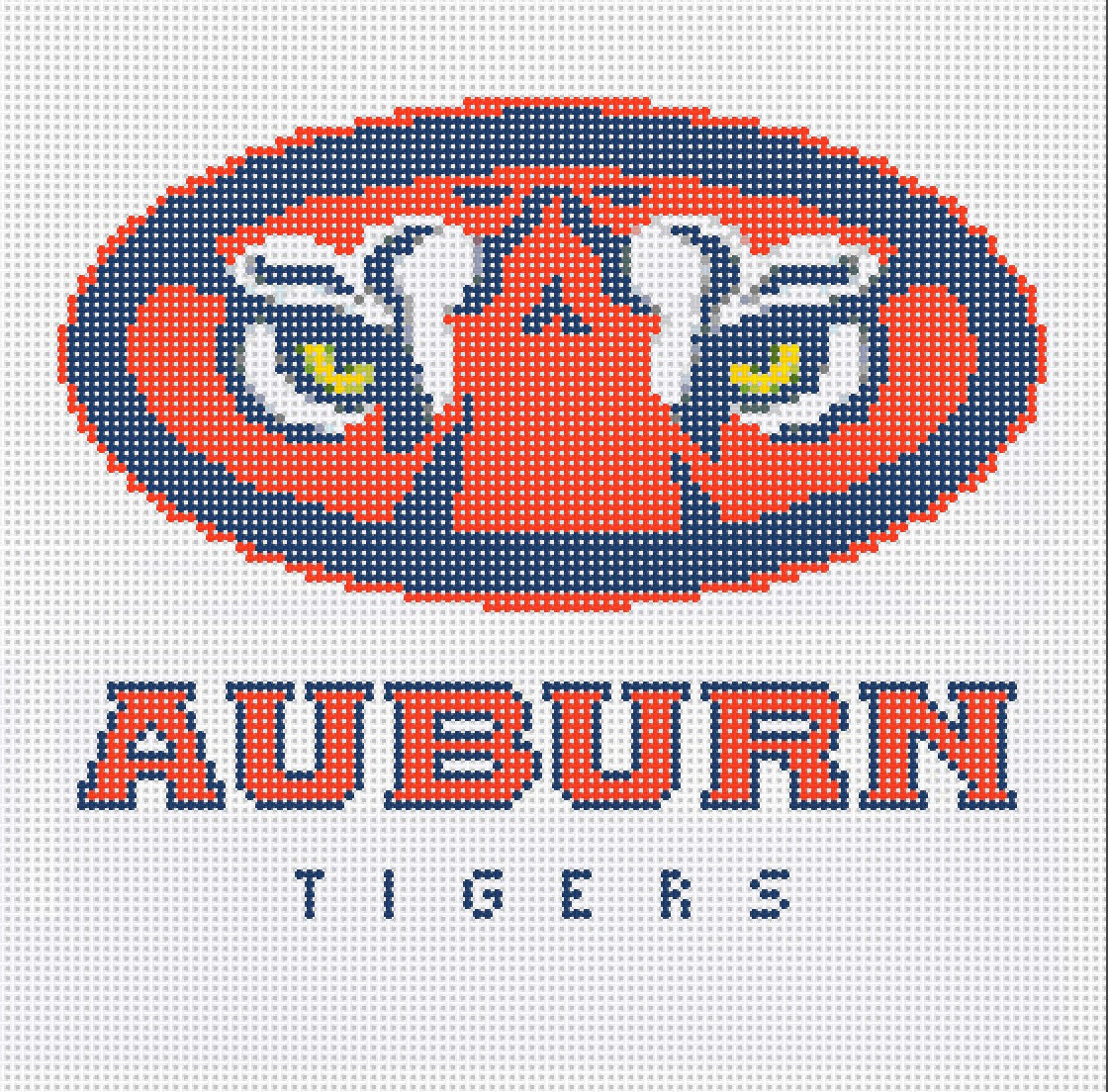 Auburn Tiger Eye Needlepoint Canvas - Needlepoint by Laura