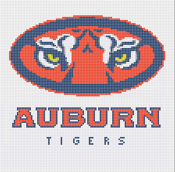 Auburn Tiger Eye Needlepoint Canvas - Needlepoint by Laura